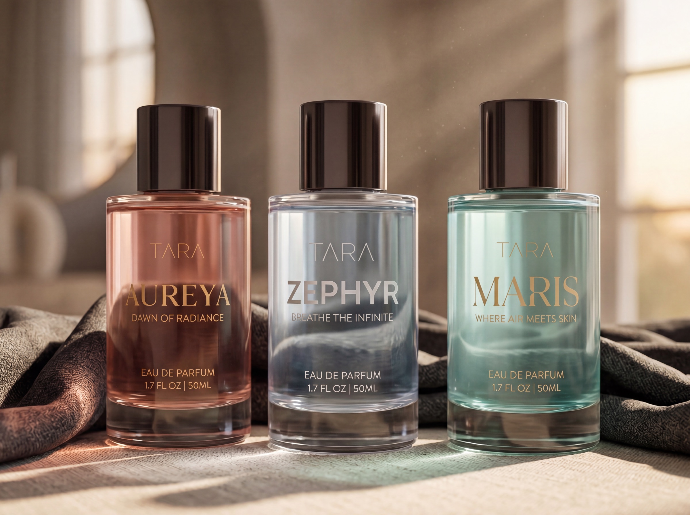 TARA perfume bottles in soft window light, written like a private fragrance confession.